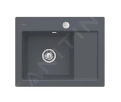 Villeroy & Boch Subway 45 - Keramische Spoelbak 65x51 Cm, Excentrische Bediening, CeramicPlus, Grafiet 331202i4