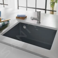 Villeroy & Boch Subway - Keramische Spoelbak 545x440 Mm Incl. Afvoergarnituur, CeramicPlus, Ebony 331001S5 -Villeroy & Boch 2c3d84287a6ba1b203529284