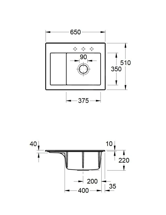 Villeroy & Boch Subway 45 - Keramische Spoelbak 65x51 Cm, Excentrische Bediening, CeramicPlus, Snow White 331302KG 2 Villeroy & Boch Subway 45 - Keramische Spoelbak 65x51 Cm, Excentrische Bediening, CeramicPlus, Snow White 331302KG - Afbeelding 2