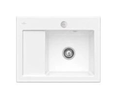 Villeroy & Boch Subway 45 - Keramische Spoelbak 65x51 Cm, Excentrische Bediening, CeramicPlus, Snow White 331302KG
