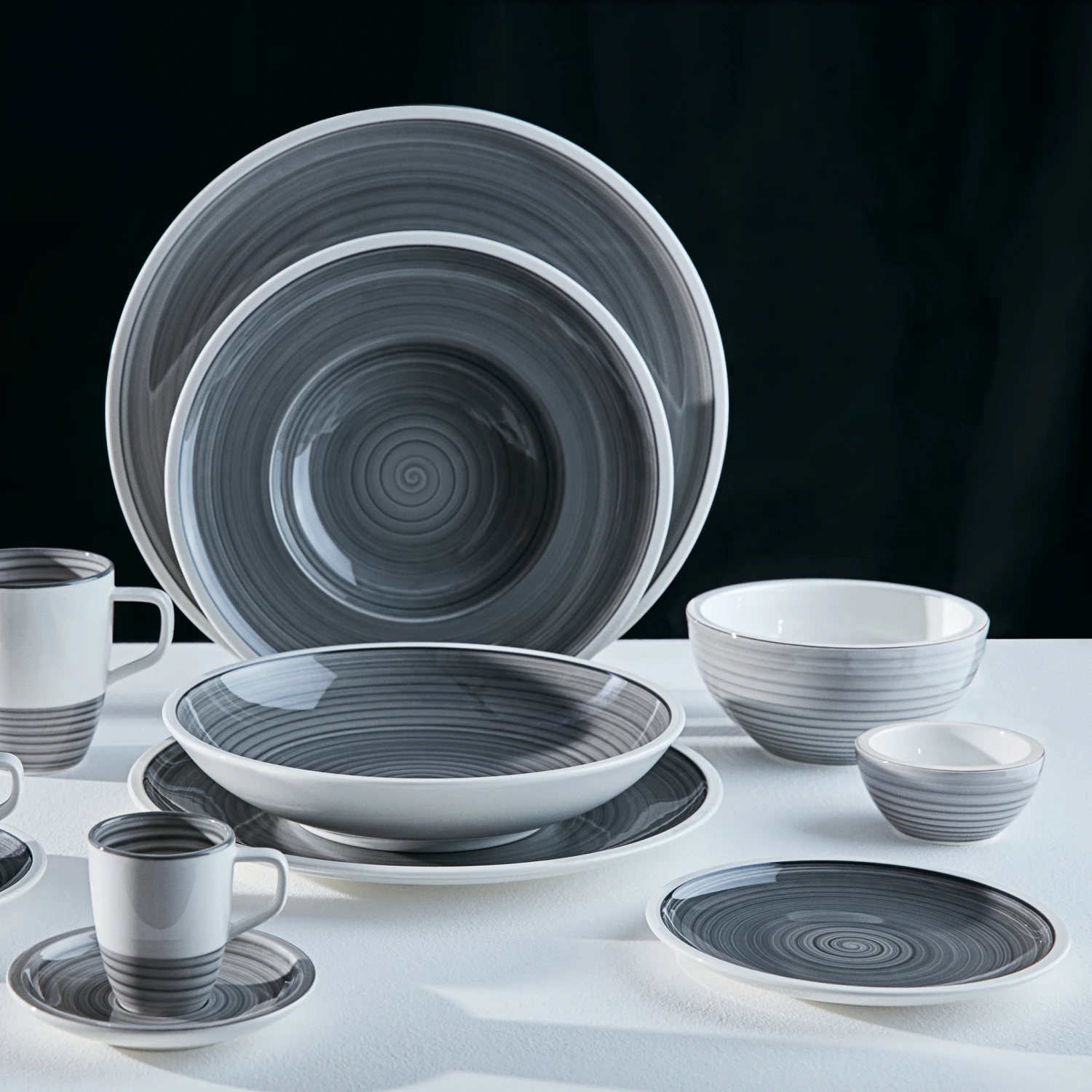Villeroy & Boch Manufacture Gris Pastaschaal 2 Villeroy & Boch Manufacture Gris Pastaschaal - Afbeelding 2
