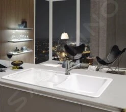 Villeroy & Boch Condor - Keramische Spoelbak 1000x510 Mm Incl. Afvoergarnituur, CeramicPlus, Alpine Wit 675901R1 -Villeroy & Boch 460c77c4146c1e6d5b3704df