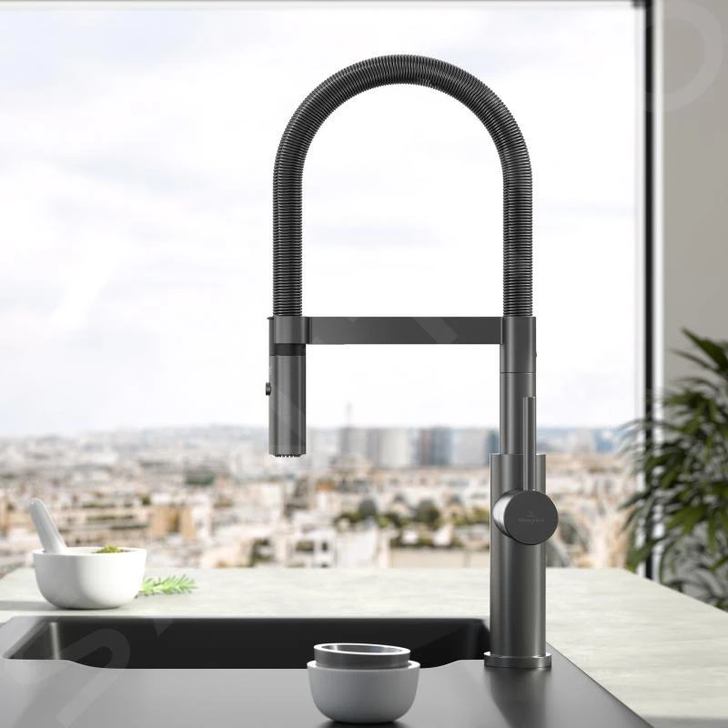 Villeroy & Boch Steel Expert 2.0 - Keukenkraan Met Flexibele Uitloop En Uittrekbare Sproeikop, Antraciet 92800005 8 Villeroy & Boch Steel Expert 2.0 - Keukenkraan Met Flexibele Uitloop En Uittrekbare Sproeikop, Antraciet 92800005 - Afbeelding 8