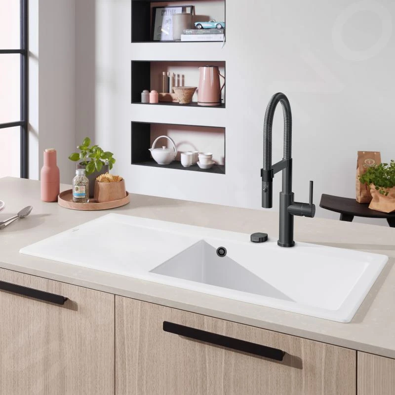Villeroy & Boch Steel Expert 2.0 - Keukenkraan Met Flexibele Uitloop En Uittrekbare Sproeikop, Antraciet 92800005 10 Villeroy & Boch Steel Expert 2.0 - Keukenkraan Met Flexibele Uitloop En Uittrekbare Sproeikop, Antraciet 92800005 - Afbeelding 10