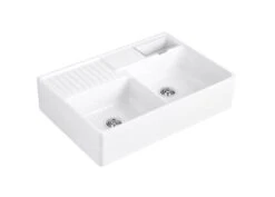 Villeroy & Boch Spoelbakken - Keramische Spoelbak 90x63 Cm, CeramicPlus, Stone White 632391RW