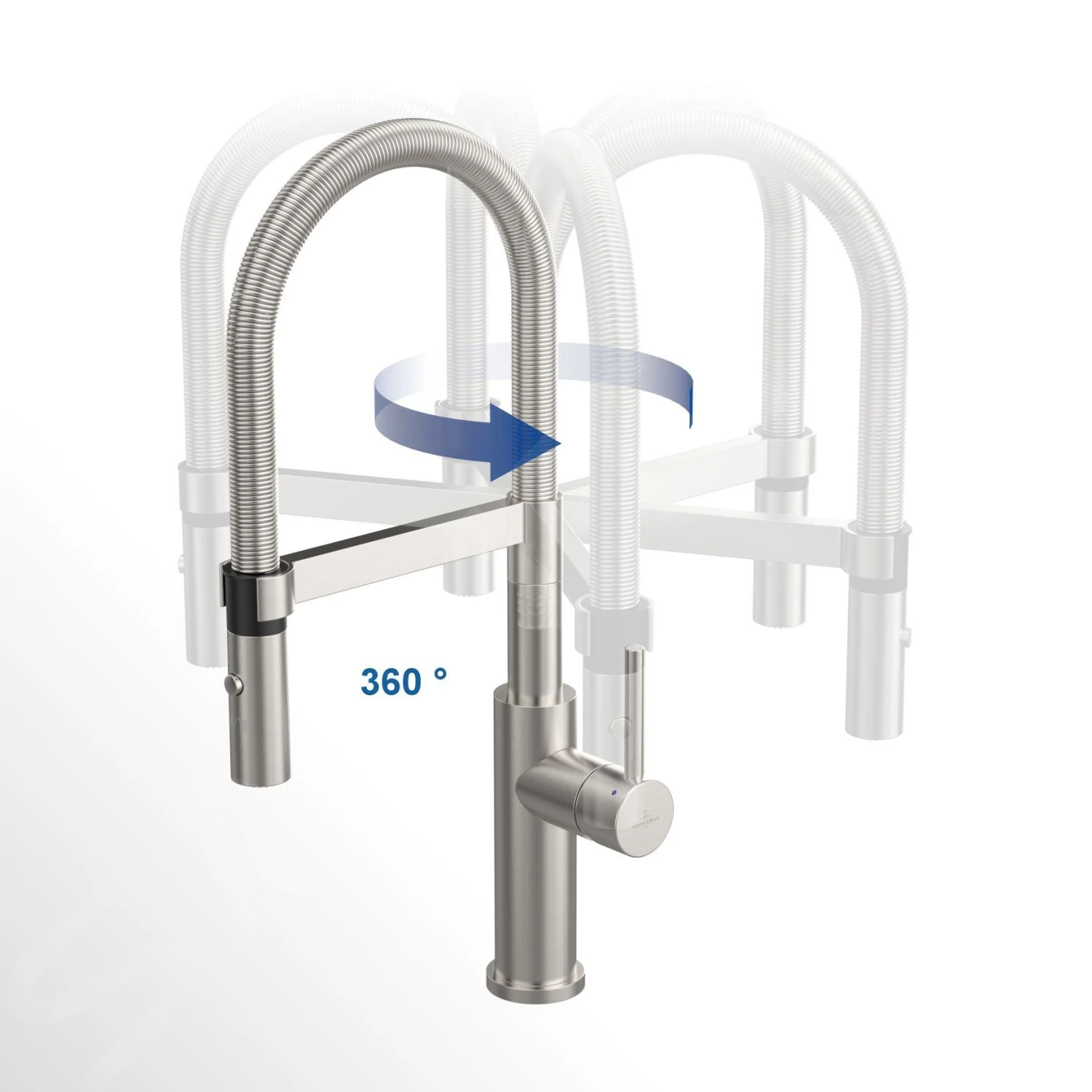 Villeroy & Boch Steel Expert 2.0 - Keukenkraan Met Flexibele Uitloop En Uittrekbare Sproeikop, Antraciet 92800005 5 Villeroy & Boch Steel Expert 2.0 - Keukenkraan Met Flexibele Uitloop En Uittrekbare Sproeikop, Antraciet 92800005 - Afbeelding 5