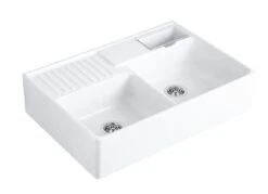 Villeroy & Boch Spoelbakken - Keramische Spoelbak 895x630 Mm Incl. Afvoergarnituur, CeramicPlus, Alpine Wit 632392R1